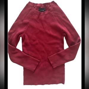 Joe’s S Sweater Blouse Cinnabar Dark Red Dinner Cocktail S Ribbed Stretch S